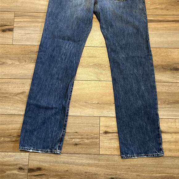 Men's American Eagle AE Original Straight Denim Jeans SZ 30x34 Blue Distressed - Picture 9 of 13
